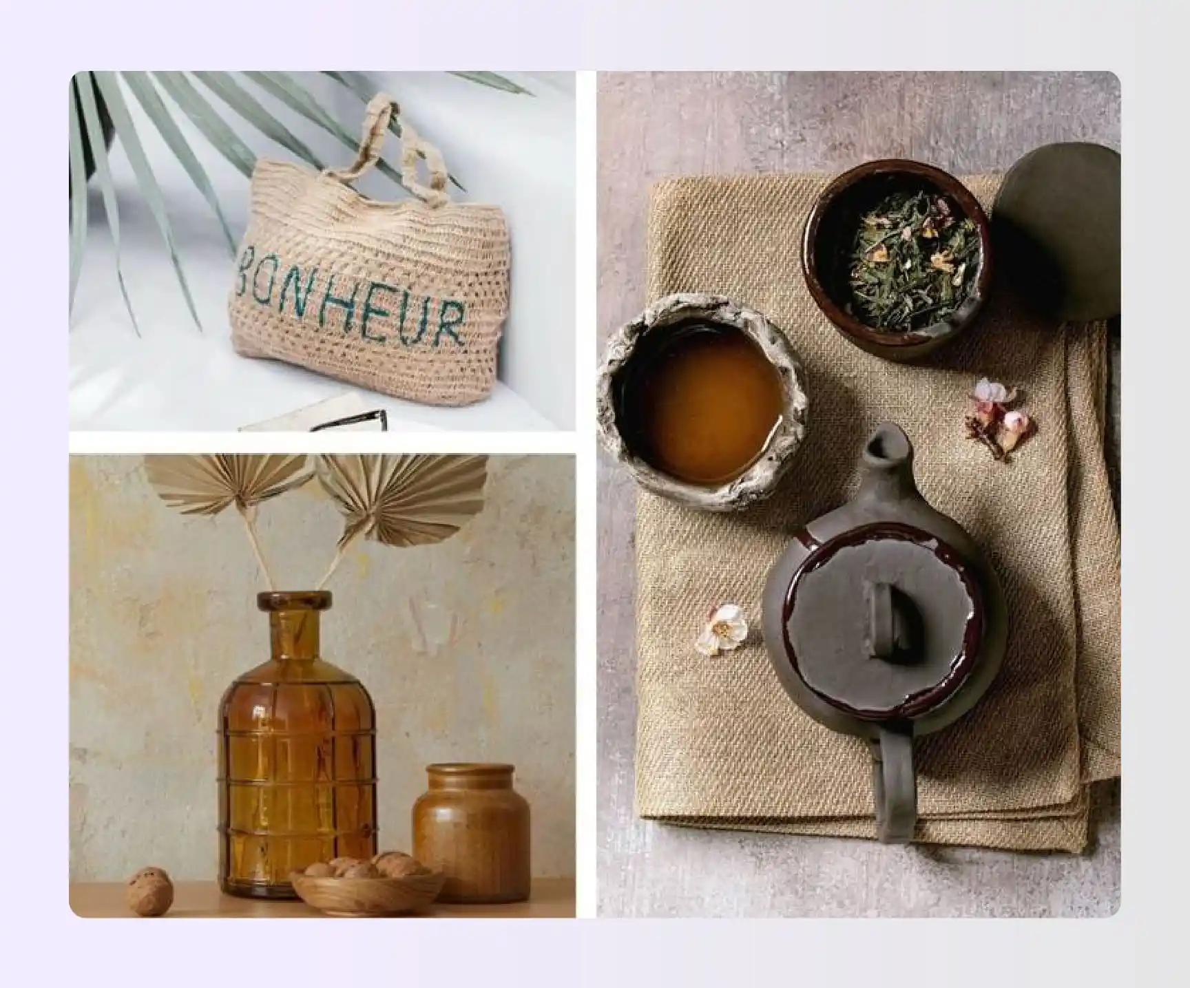 Repurposed jars and sustainable jute bags Repurposed jars and sustainable jute bags