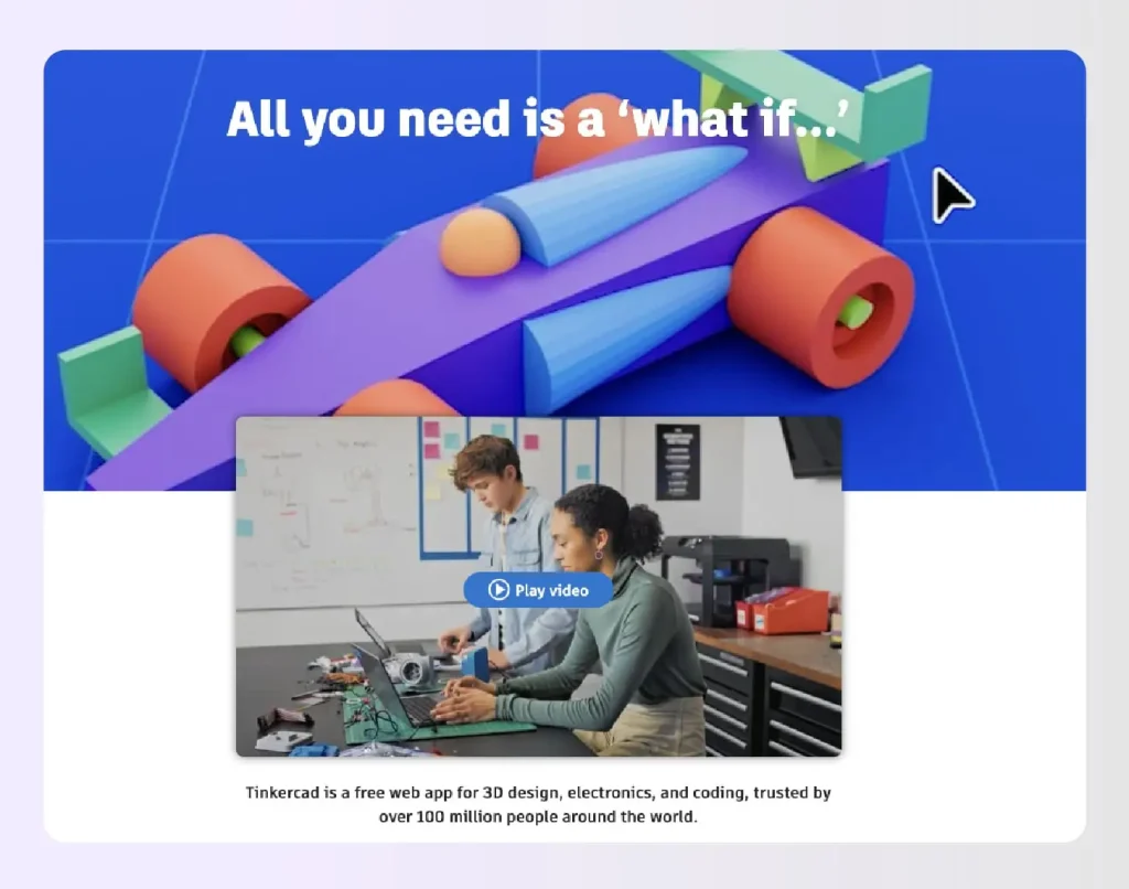 Tinkercad is a free, browser-based 3D modeling tool from Autodesk designed for beginners, students, and educators Tinkercad is a free, browser-based 3D modeling tool from Autodesk designed for beginners, students, and educators