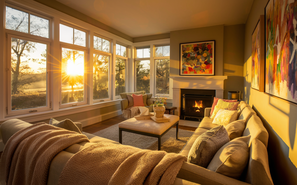 Use natural lighting to improve the mood on interior design