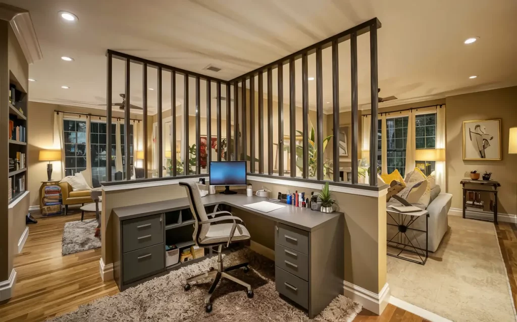 Use Dividers to Create a Home Office Space