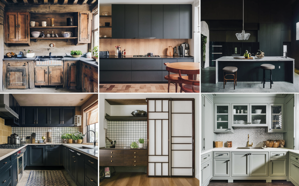 Different themes of kitchen cabinets