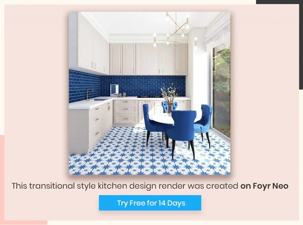 Transitional style kitchen design
