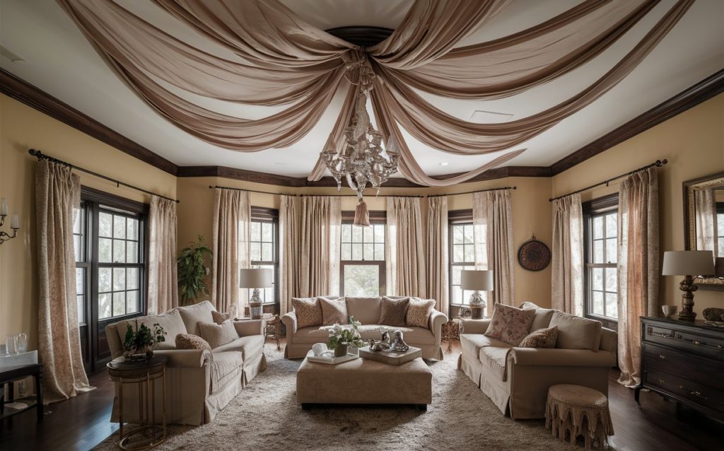 Elegant Fabric ceilings creating a luxurious ambiance
