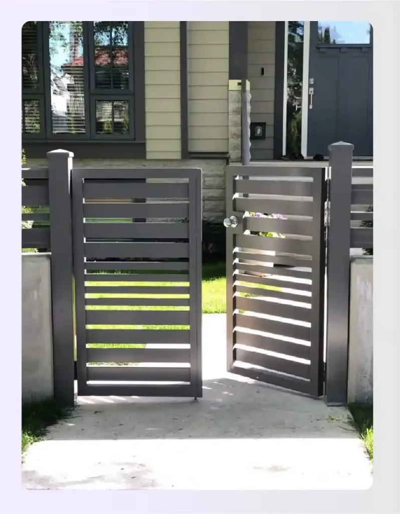 Powder-coated aluminum entrance gate