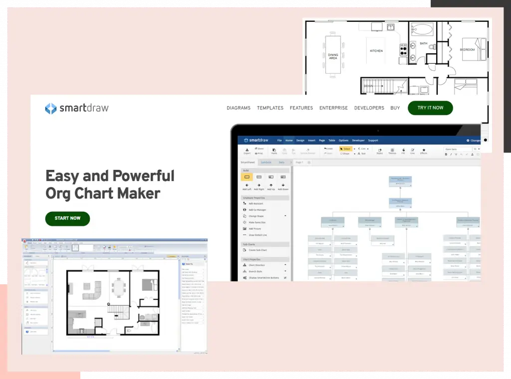 Designing a 2D floor plan using SmartDraw software