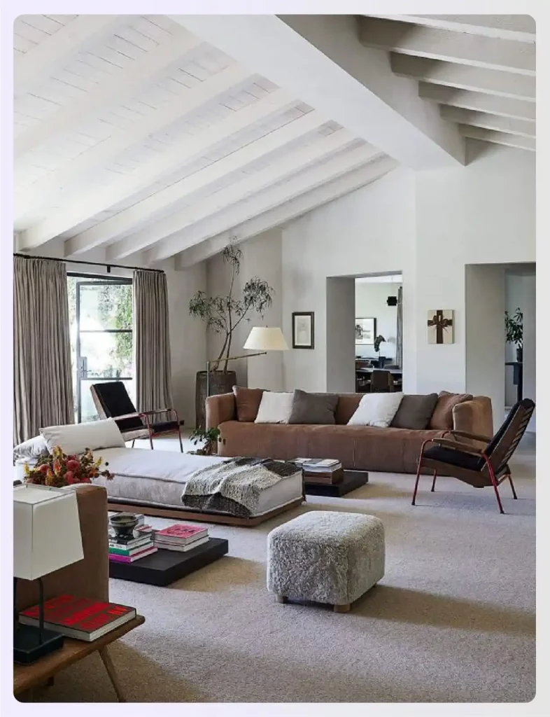 Minimalist home with artistic celebrity touches