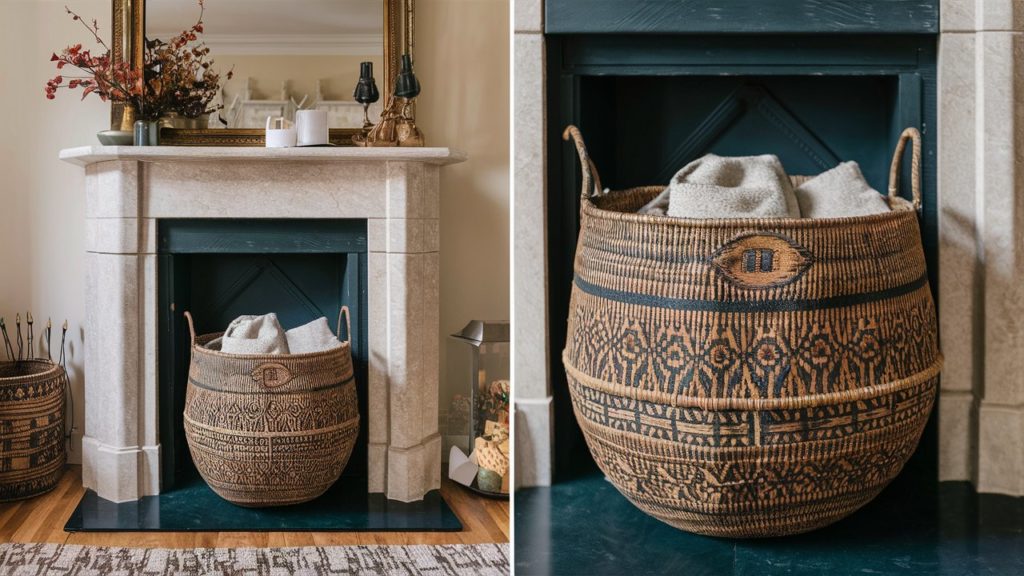 how to repurpose unused fireplaces for storage