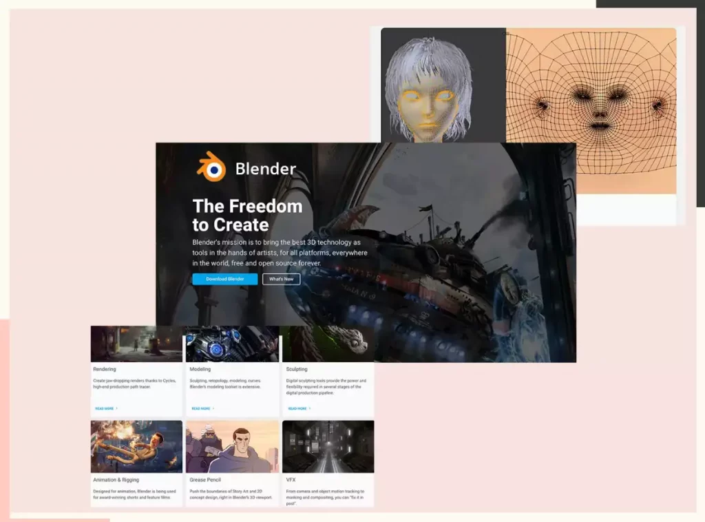 User interface for Blender Studio