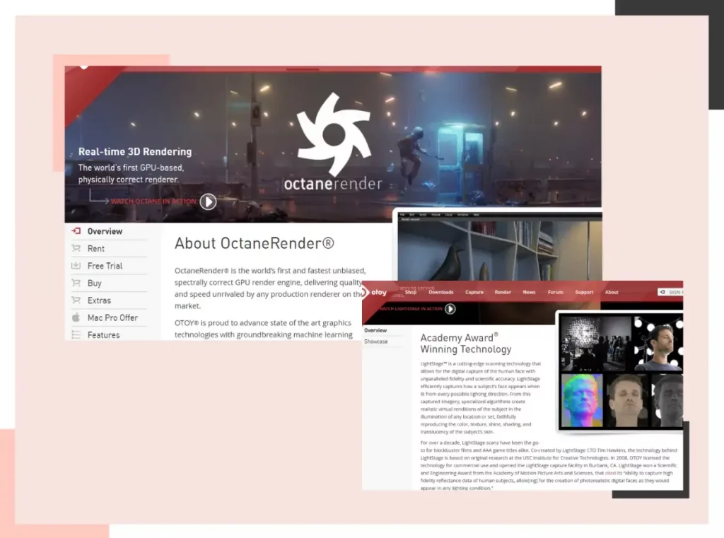User interface for OctaneRender