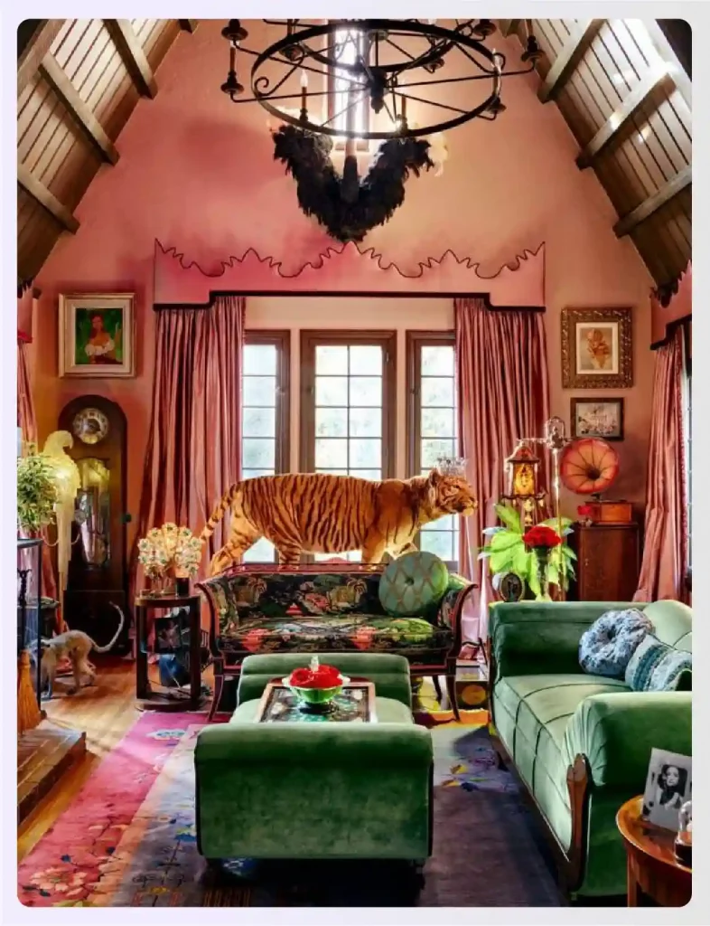 Vintage-inspired maximalist interior design