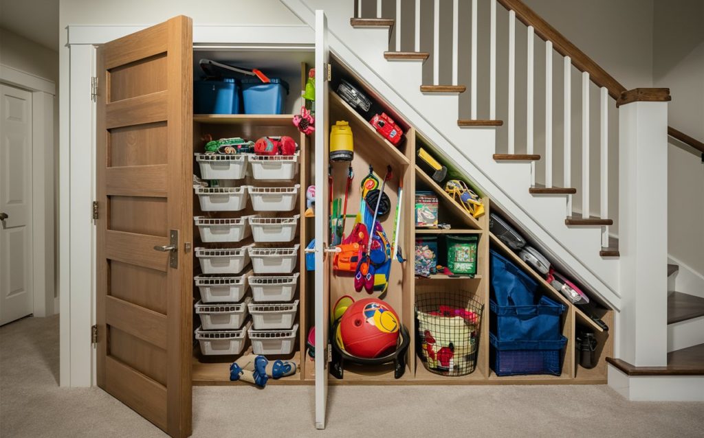 Cozy Nook Hidden Beneath the Staircase