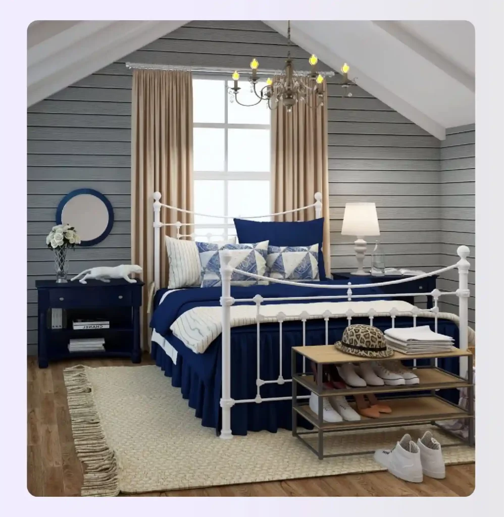 A bedroom in French Country interior design style