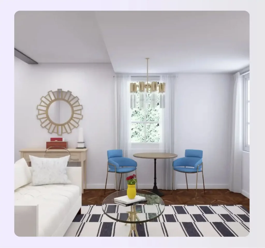 A bright living area showcasing Scandinavian style