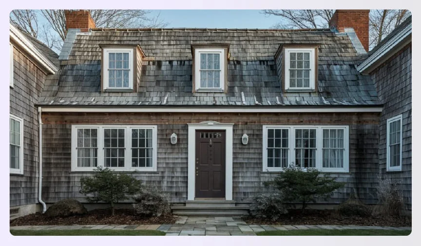 Cape Cod house with central chimney design