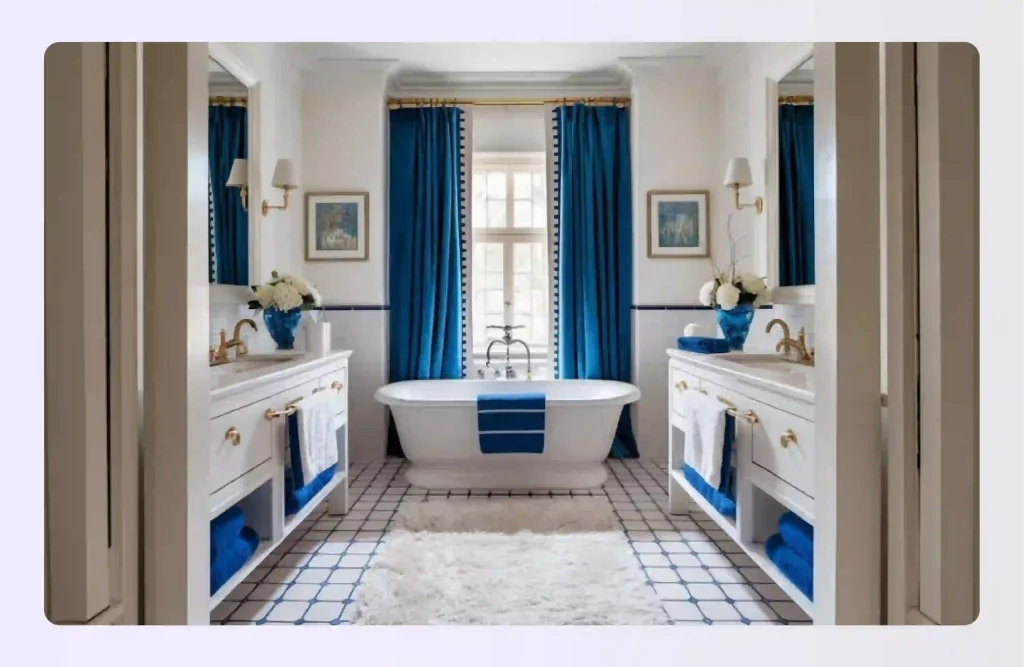 Classy Oxford Blue and White