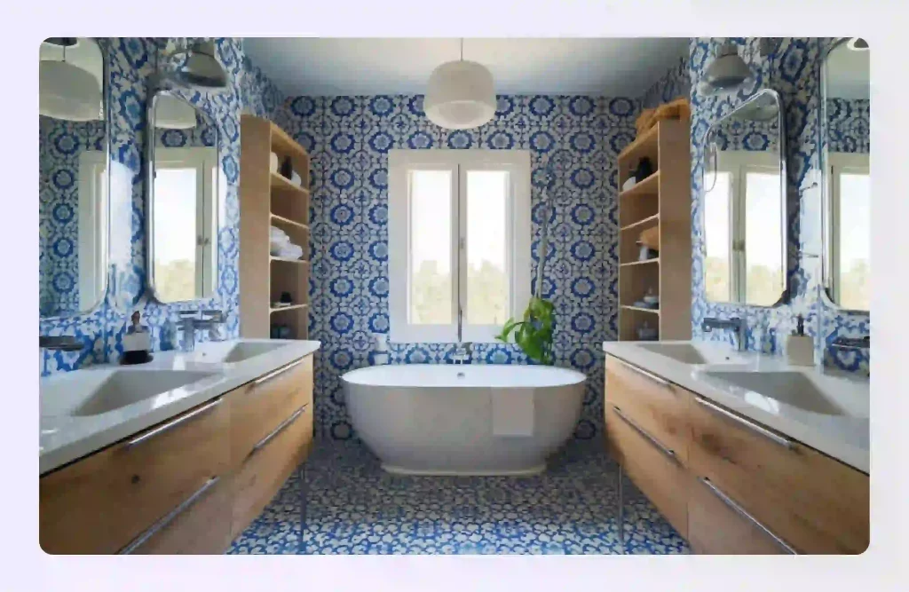 Contemporary Moroccan Blue and White