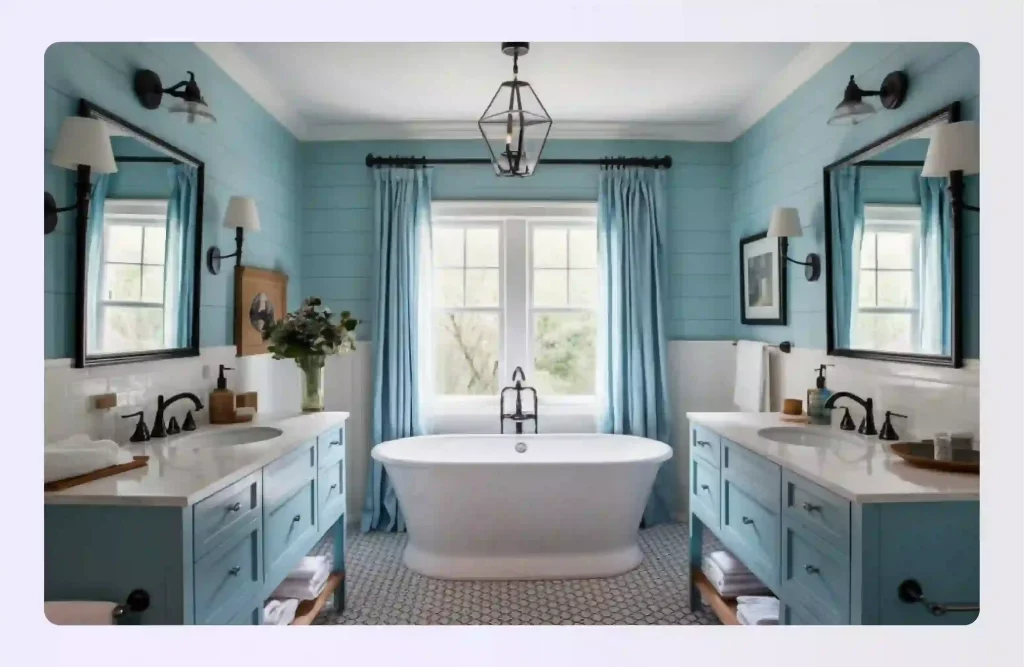 Delicate Powder Blue and White