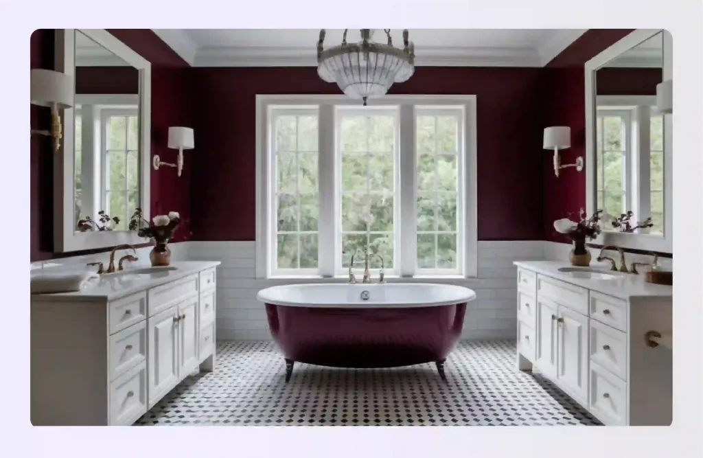 Rich Burgundy and White