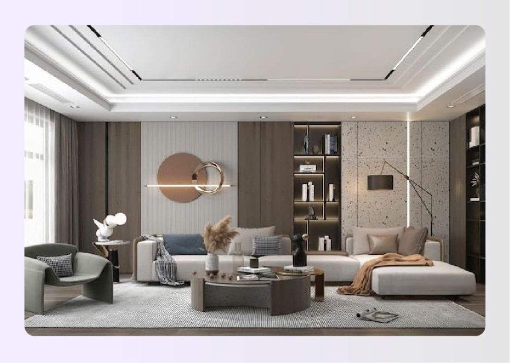 3D rendering of a modern living room