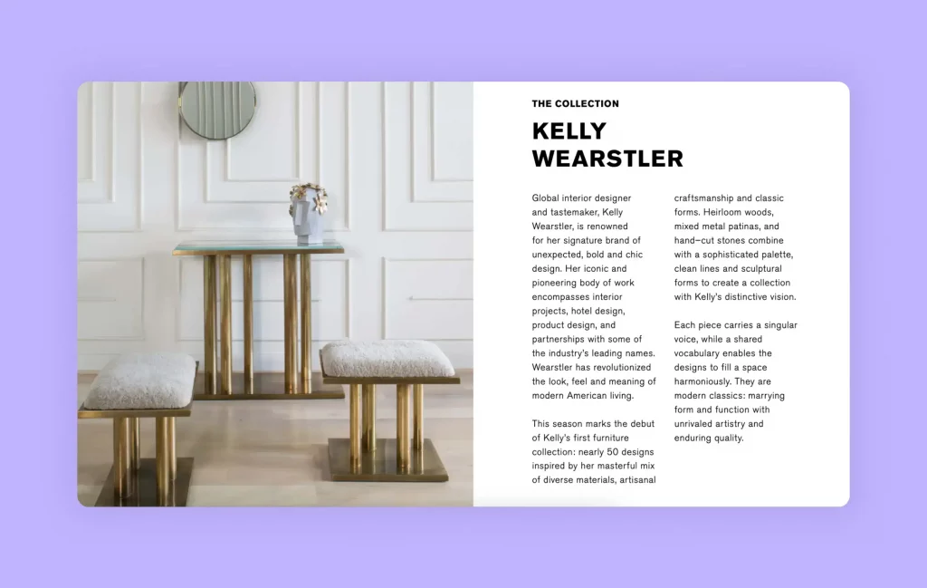 A unique interior design portfolio of Keely Wearstler 