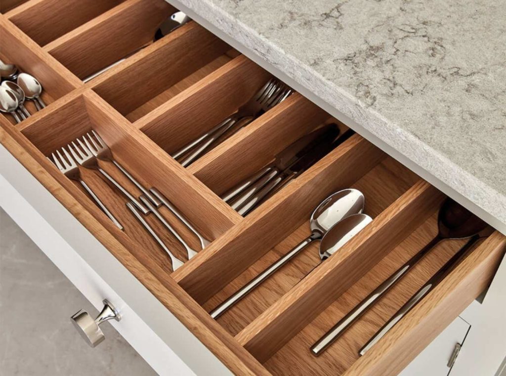 An kitchen section to manage storage efficiently.