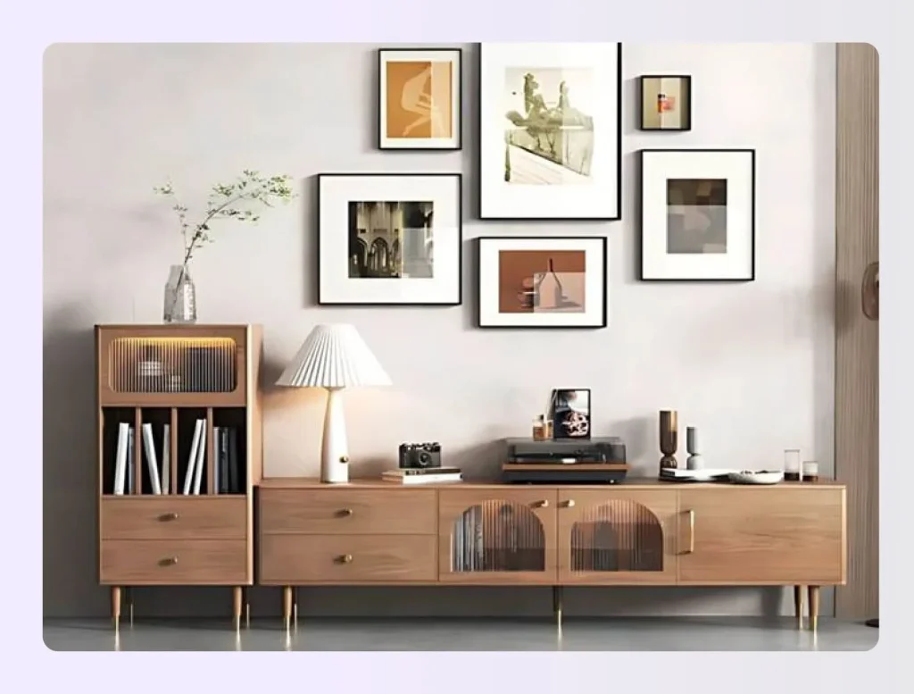 Gallery wall art arrangement in rental apartment Gallery wall art arrangement in rental apartment