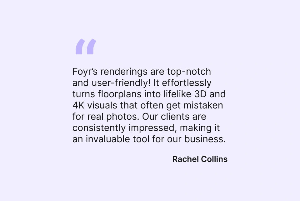 A designer praising Foyr Neo's user-friendly and top-notch 3D renderings