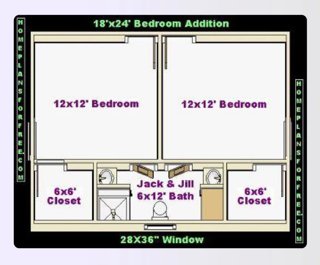 A classic compartment style bathroom floor plan