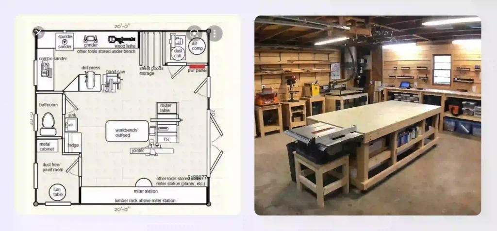 A functional workshop basement layout design