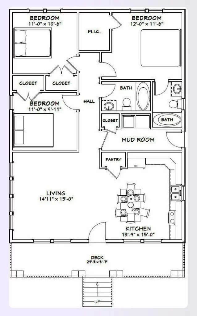  A modern 3-bedroom house plan with farmhouse elements