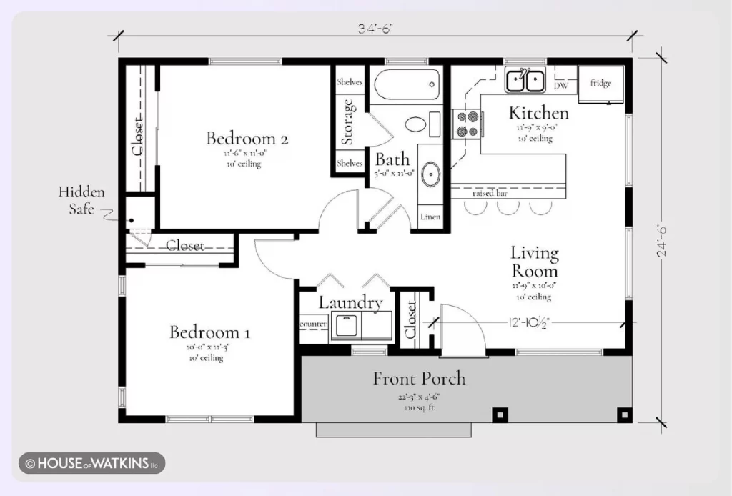 Small ADU floor plan
