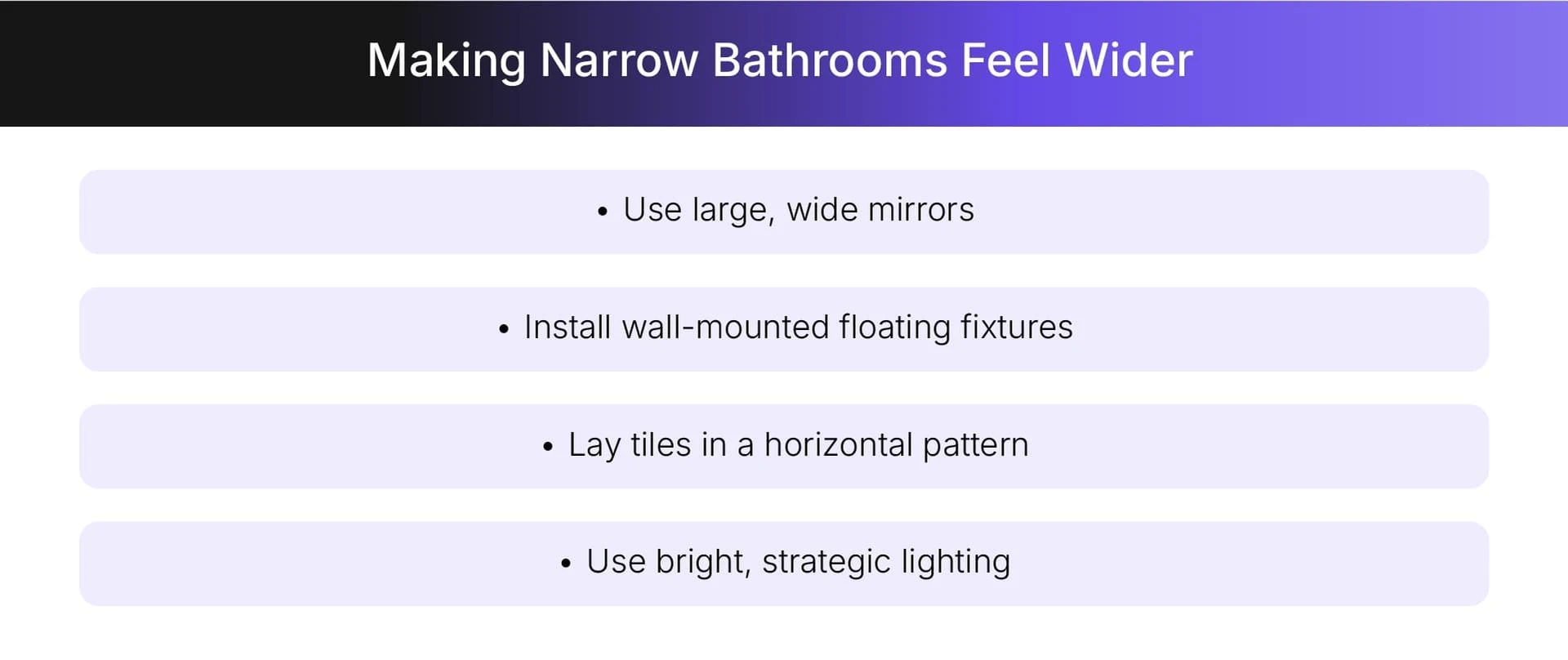 How to make narrow bathrooms feel wider