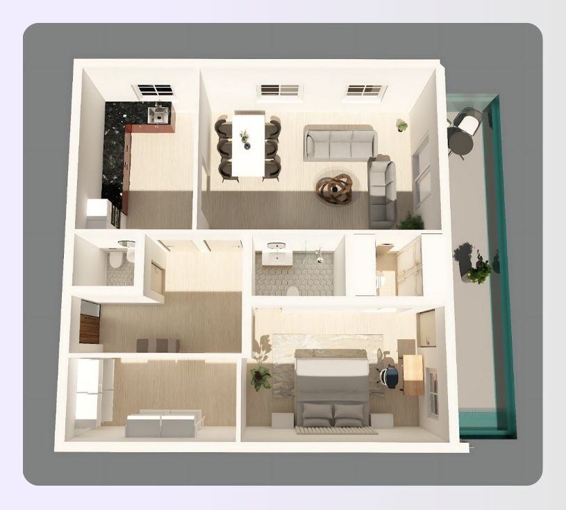 1-bedroom apartment floor plan layout in Foyr 1-bedroom apartment floor plan layout in Foyr