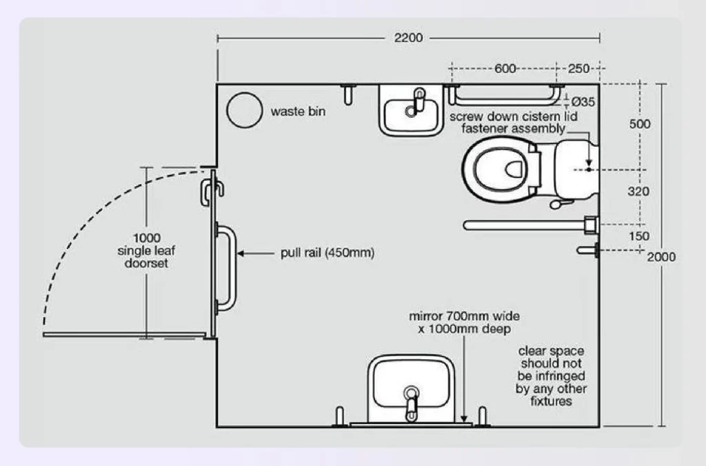 A bathroom with the toilet positioned in the corner A bathroom with the toilet positioned in the corner