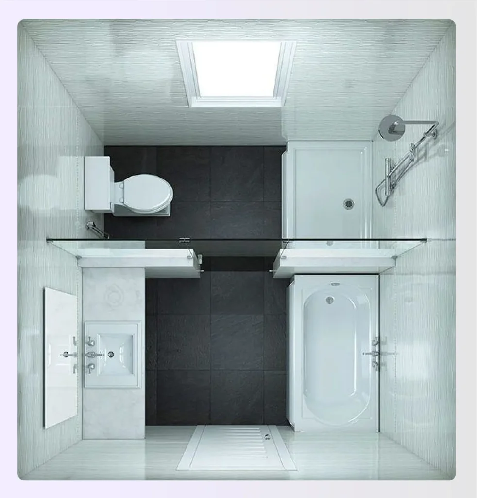 A modern wet room small bathroom layout