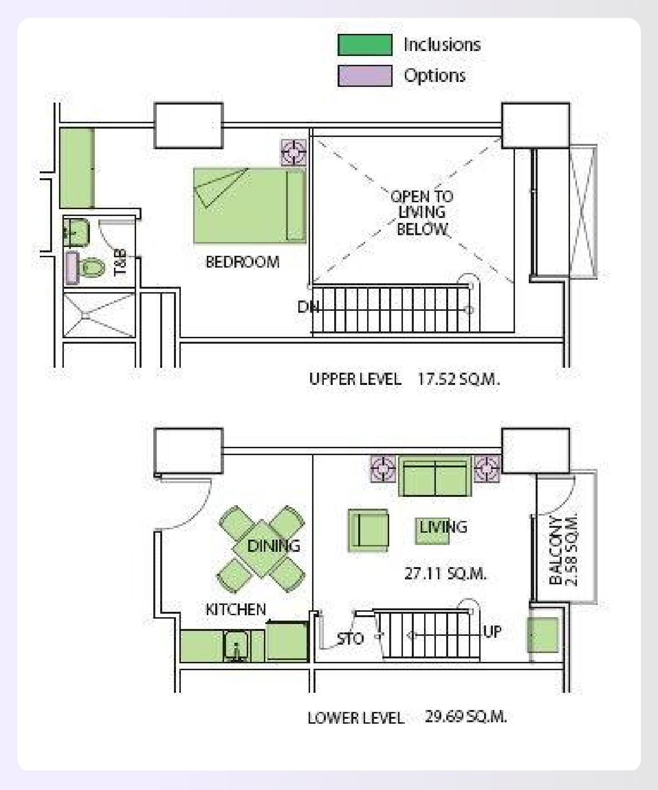An industrial-style loft 1-bed apartment floor plan An industrial-style loft 1-bed apartment floor plan