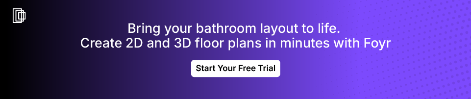 Create 3D renders of bathroom designs with Foyr
