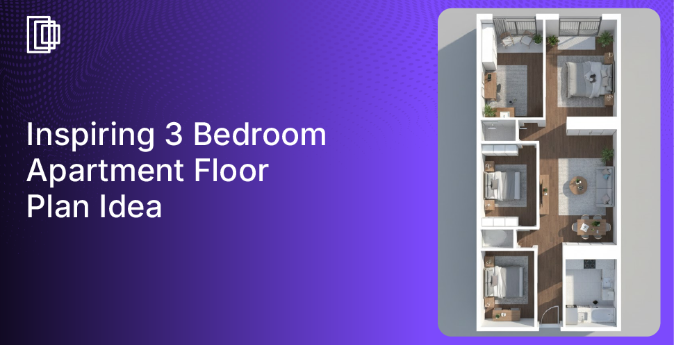 Create modern 3-bedroom apartment floor plan designs with Foyr