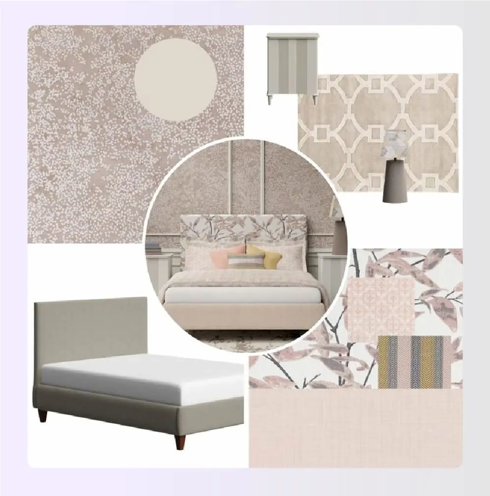 Example of a bedroom mood board design
