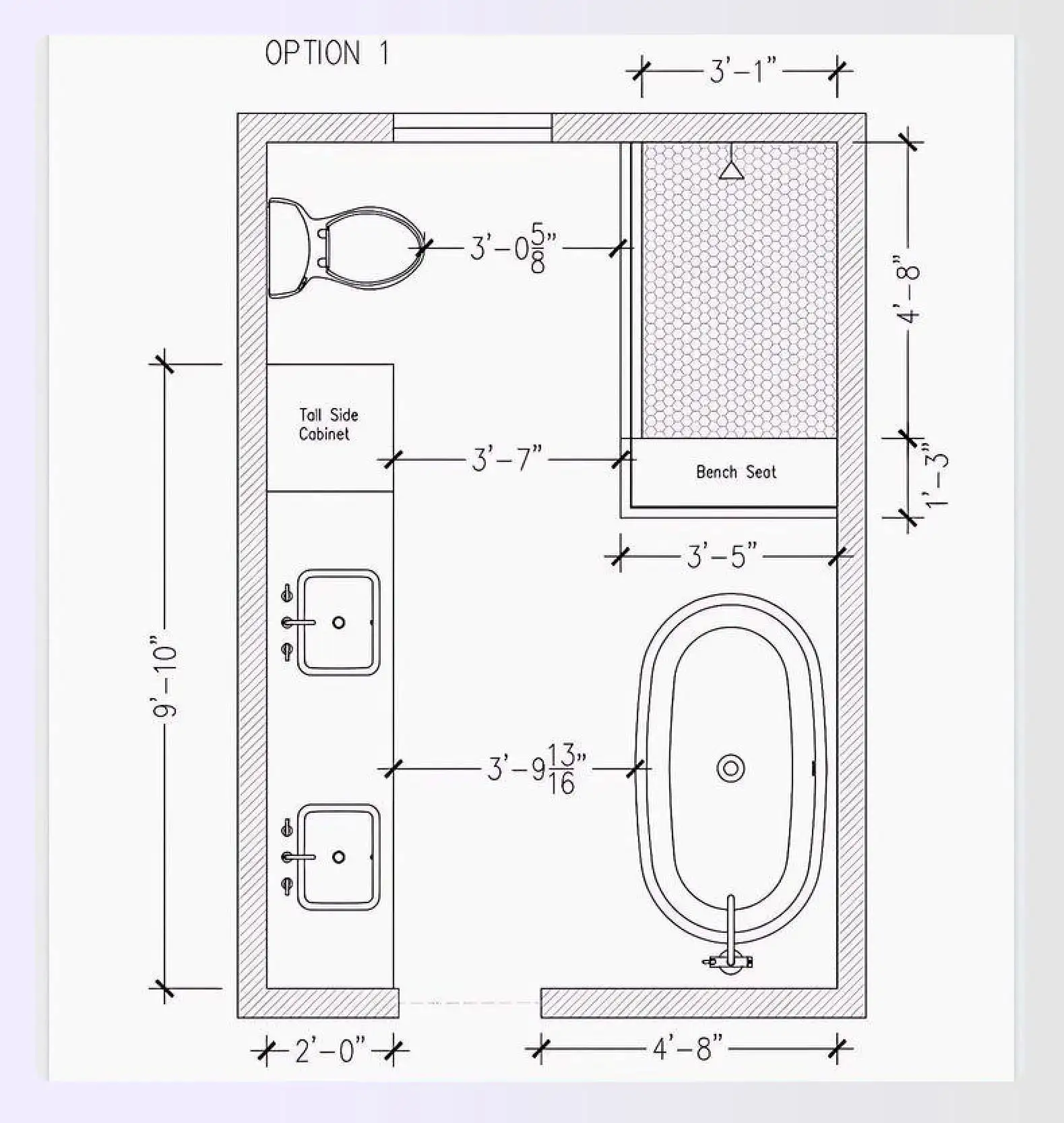 Full ADA bathroom with roll-in shower Full ADA bathroom with roll-in shower