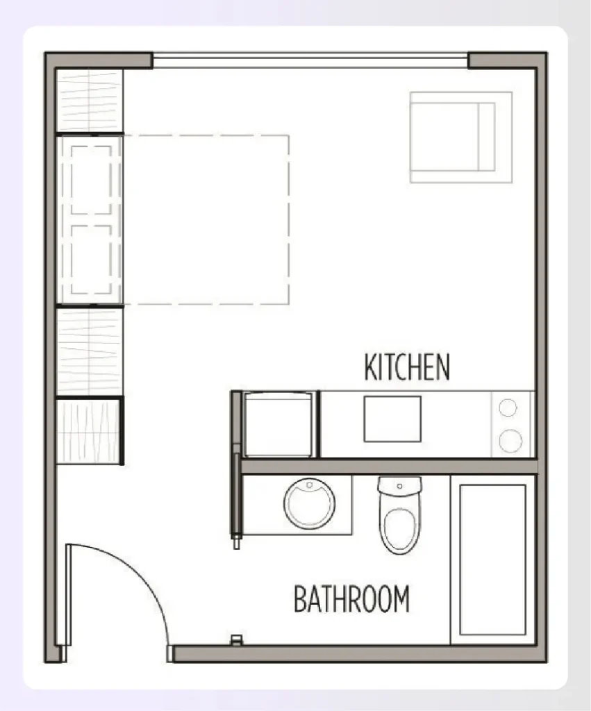 Micro Studio Apartment Floor Plan Layout