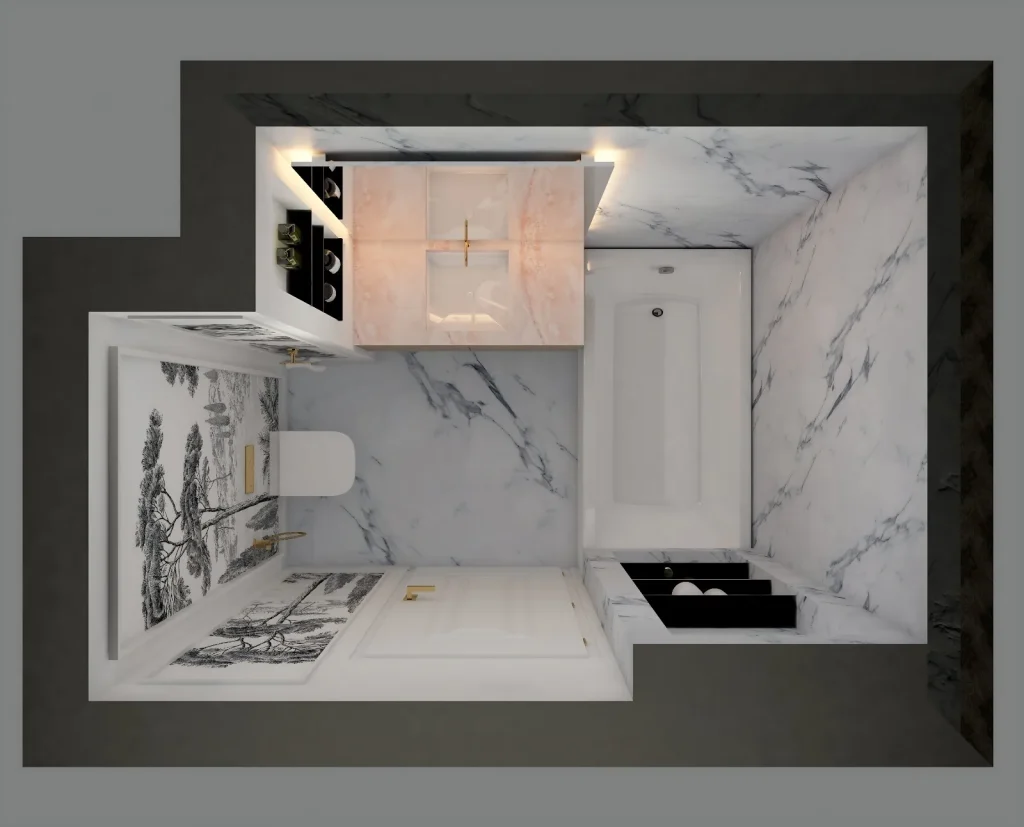 Small bathroom floor plan with Foyr 