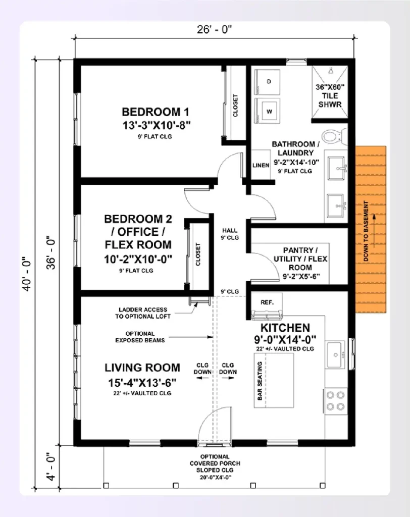 Modern farmhouse house plan under 1000 sq ft Modern farmhouse house plan under 1000 sq ft