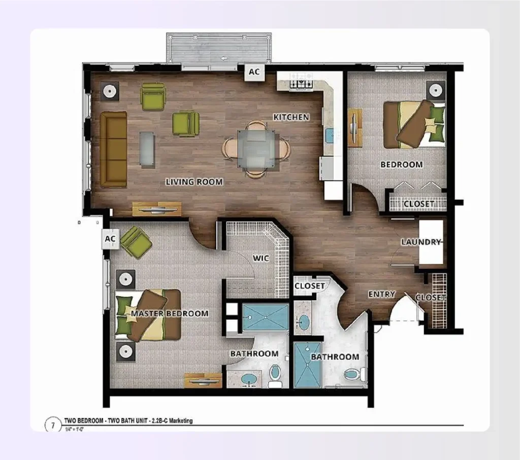  Spacious luxury assisted living home plan with balcony