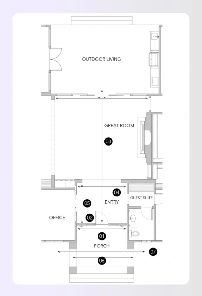 Small portico entryway floor plan with column details Small portico entryway floor plan with column details