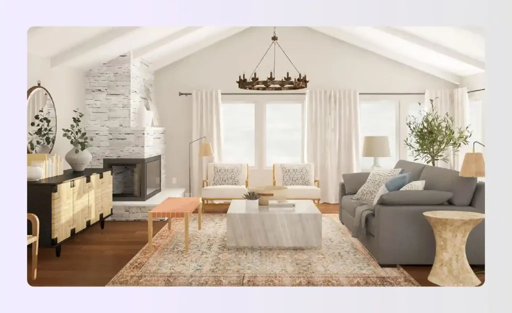 California casual eclectic style interior design setup California casual eclectic style interior design setup