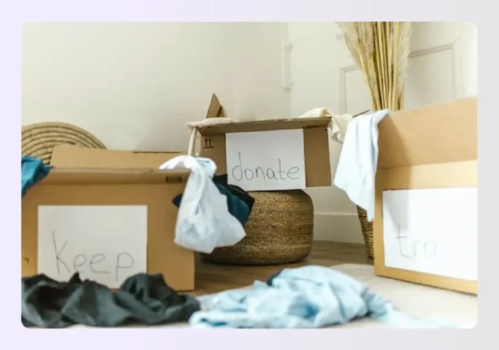 Cardboard boxes for donating unused clothes Cardboard boxes for donating unused clothes