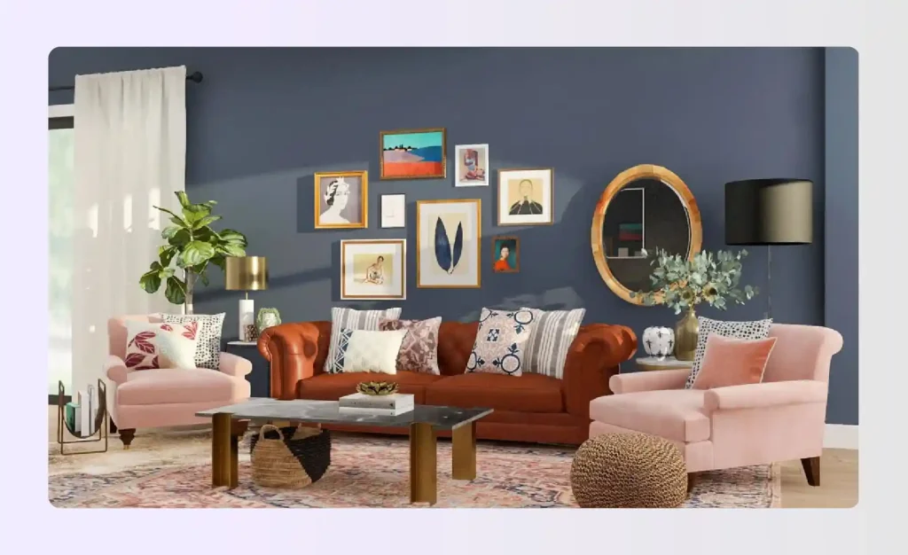 Glamorous eclectic style interior design living space Glamorous eclectic style interior design living space