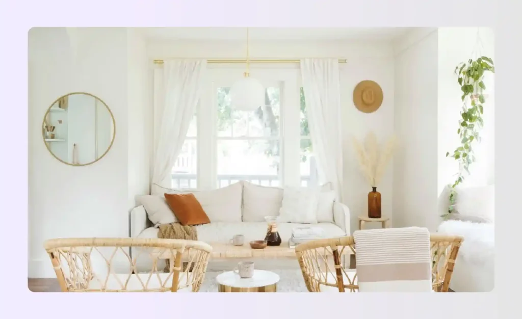 Minimal boho eclectic style interior design layout Minimal boho eclectic style interior design layout