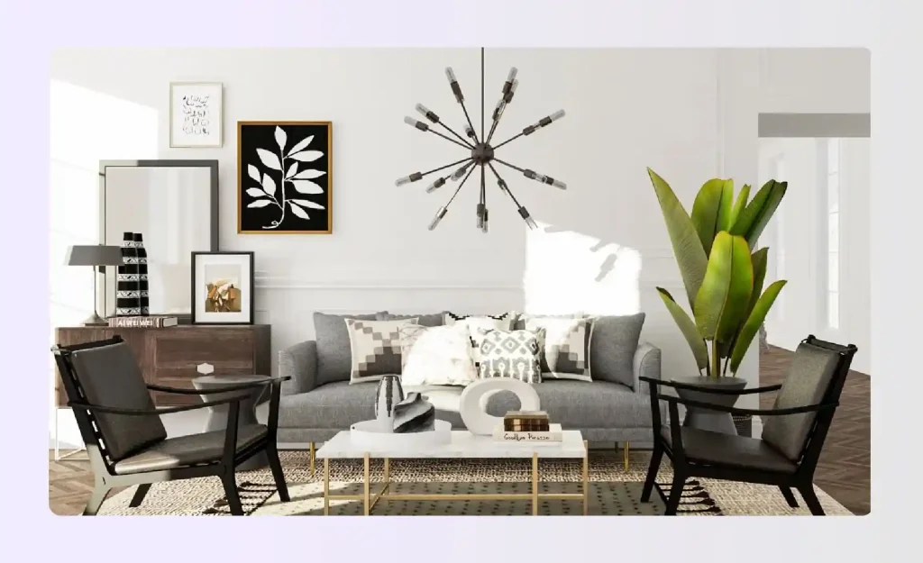 Minimal eclectic style interior design living area Minimal eclectic style interior design living area